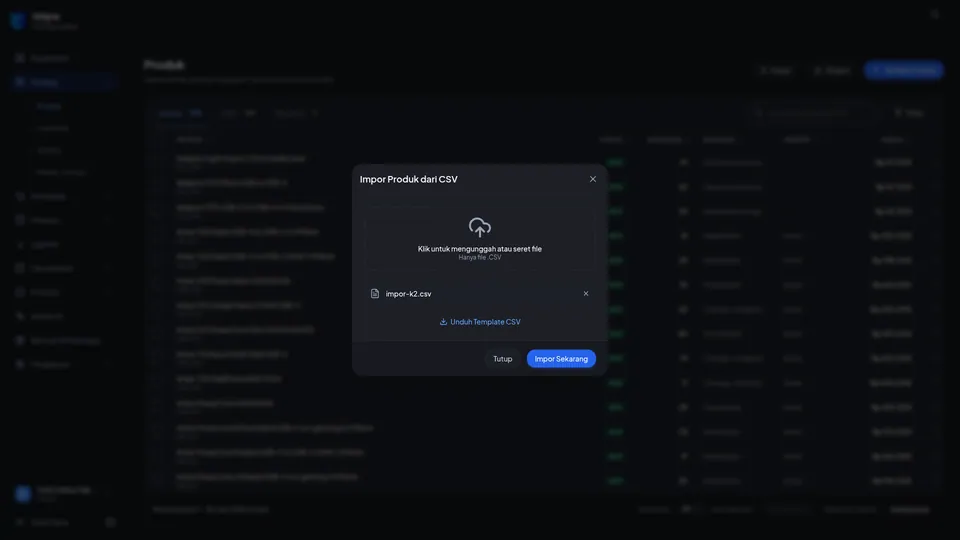 Dialog Impor dengan nama file impor terpilih