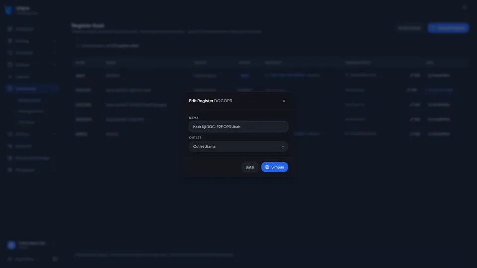 Dialog Edit Register dengan nama register baru terisi
